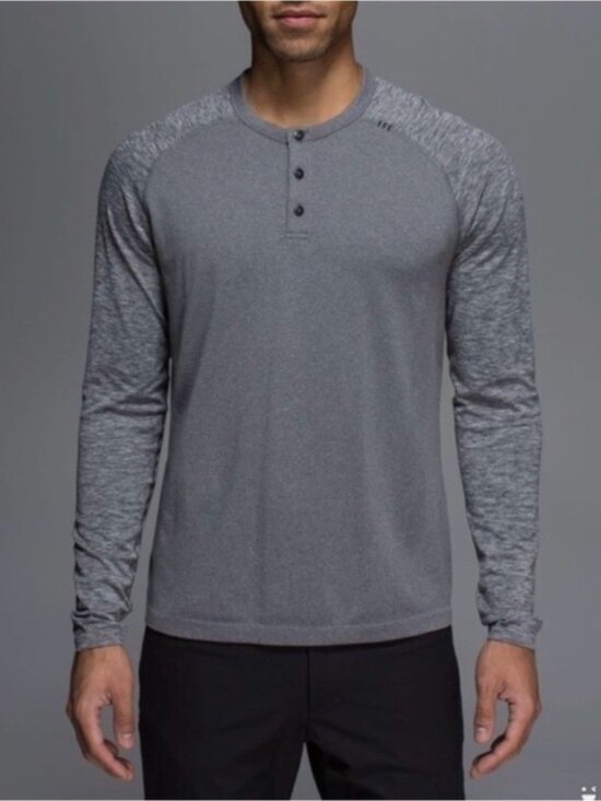 lululemon athletica Other - Lululemon athletica Men's Metal Vent Tech Long Sleeve Henley Heather Gray size M